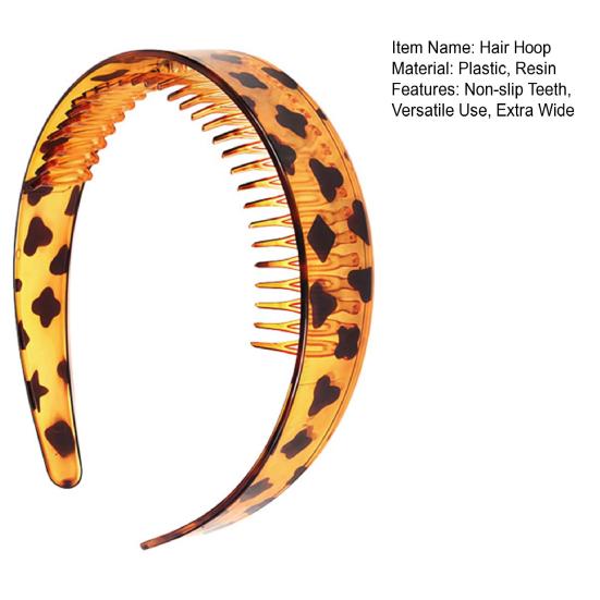 Ободок для волос Extra Wide Thick Headband с нескользящими зубьями в винтажном стиле, прочно держащийся, офисный аксессуар для волос