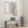 VidaXL Hallway Furniture Set Entryway Bench Coat Rack Panel Organizer Interior Storage Sonoma Grey 820479