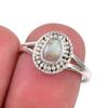 Natural Rainbow Moonstone Gemstone Handmade 925 Sterling Silver Ring Size 7 U4e35