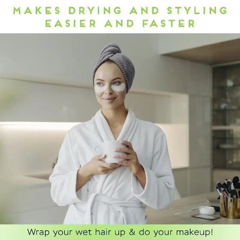 Ultra Soft Microfiber Towel - Fast Drying, Super Absorbent Wrap for Women & Girls, Gentle Care for Curly or Damaged Hair, Solid Bathroom Accessory