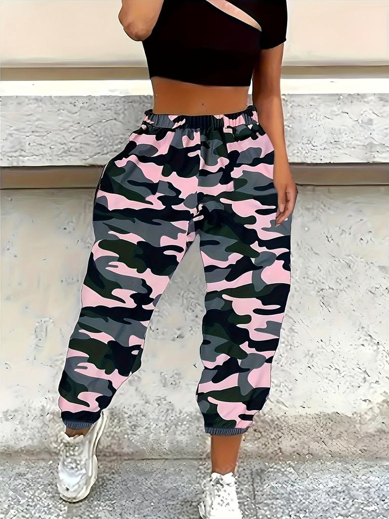 2025 New Cross-border Drop Shipping Women's Women's Casual Camouflage Work Pants Cross-border