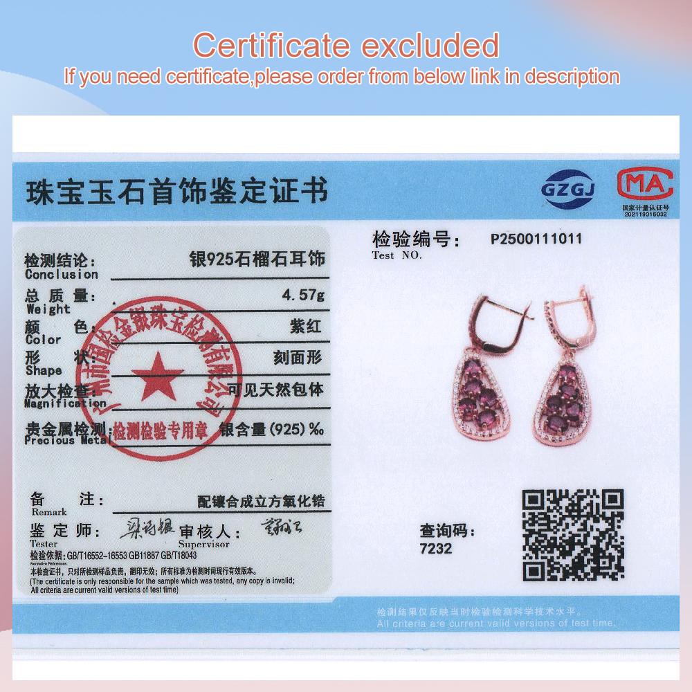 Изысканные ювелирные изделия серебро S925 великолепные серьги с натуральным гранатом родолитом элегантная роскошь для подарка на юбилей и день рождения леди