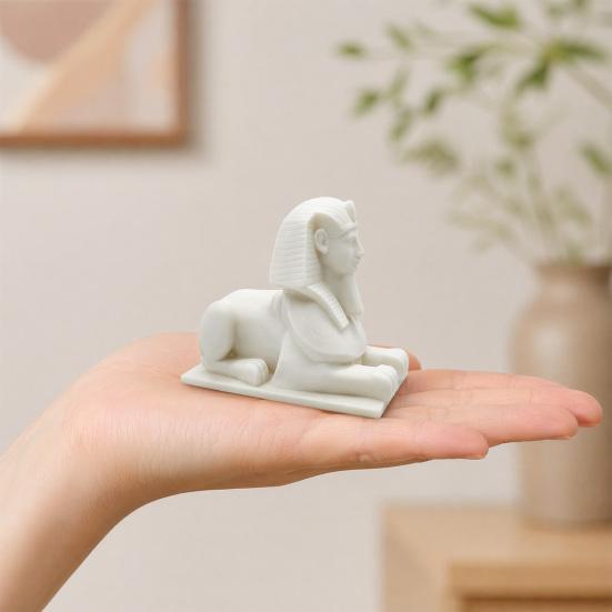 3D-печатная статуя египетского Сфинкса, Белая статуэтка льва для стола, Декор для дома в египетском стиле для полки, Мифический подарок для любителей истории