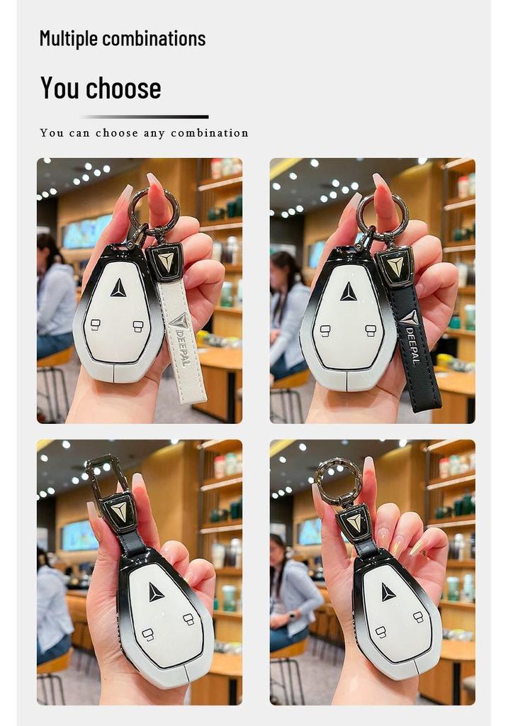 Глубокий синий S07 2026 Чехол для автомобильного ключа с Bluetooth-защитой и металлической пряжкой