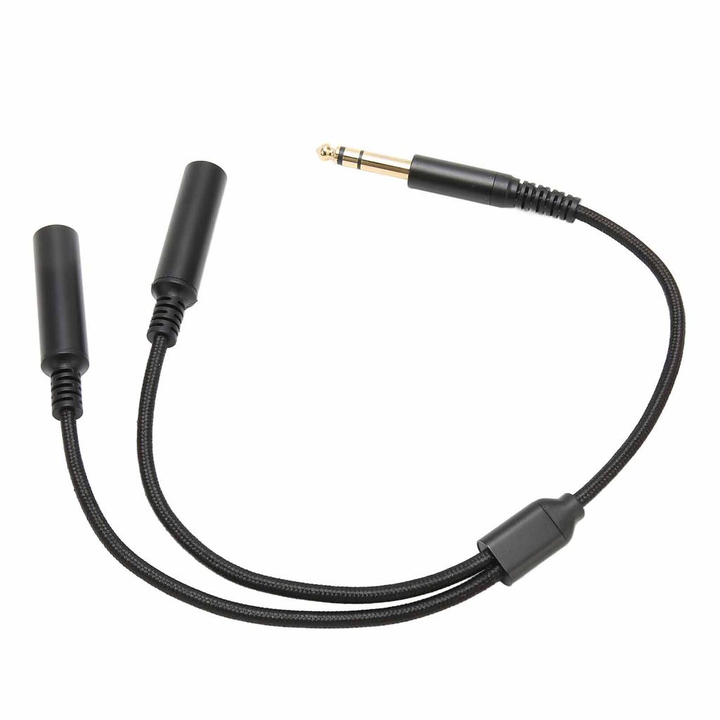 6.35mm Stereo Male Plug To Dual Female Plug Cable 1 4 Inch 6.35mm Splitter Y Cable with Gold Plated Plug Socket 11.8in