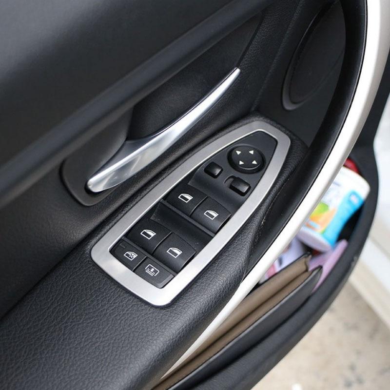 4 шт./компл. для BMW F30 F34 320 328I GT 2013-2016 Накладка на переключатель стеклоподъемника на двери салона автомобиля из нержавеющей стали, наклейка