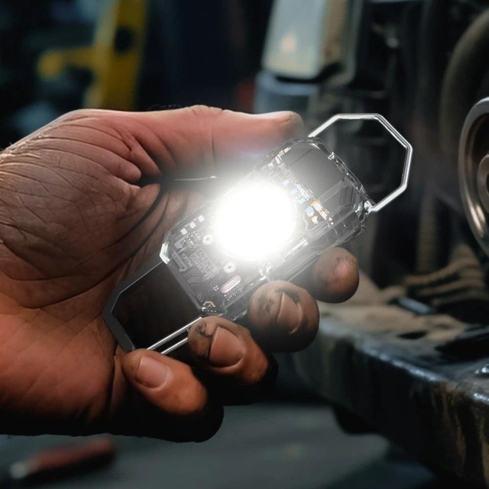 With Metal Hat Clip Mini LED Keychain 6 Modes Thumb Size Mini Keychain Flashlight  Outdoor