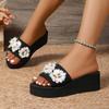 Мода 2025 Мода Женская обувь Базовые женские тапочки Новые цветочные пляжные тапочки Женские Летние Бестселлер Удобные тапочки-клинья