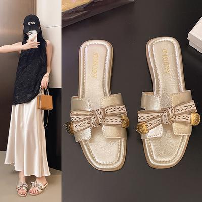 2025 сандалии женские повседневные широкополосные инс новые летние уличные с открытым носком уличные на плоской подошве на одном ремешке крутые тапочки