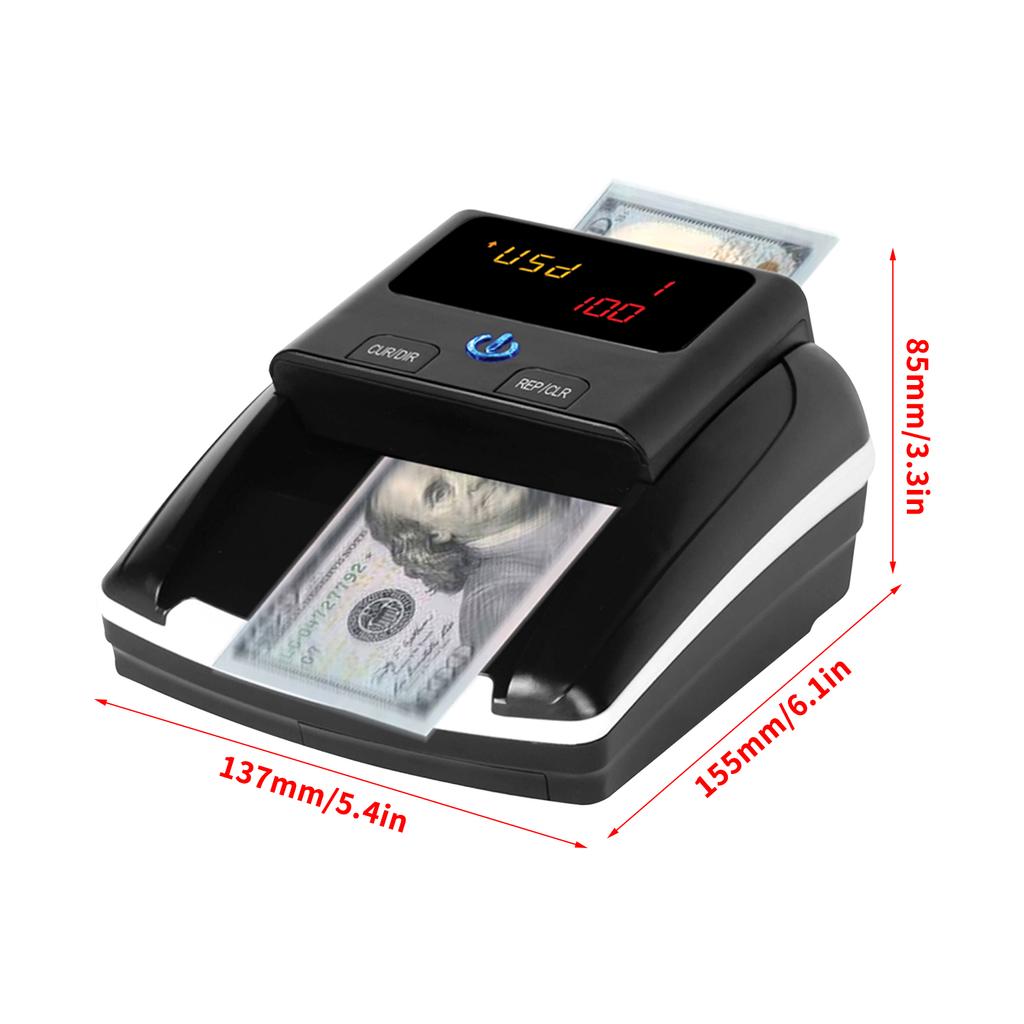 Portable Mini Money Counter Counterfeit Bill Detector Automatic Money Detection By UV MG IR Image