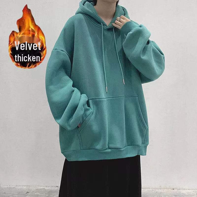 Мужская толстовка свободного кроя с капюшоном в корейском стиле осень/зима