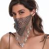 Tassel Rhinestone Mask Bling Masquerade Mask Reusable Face Cover  Women