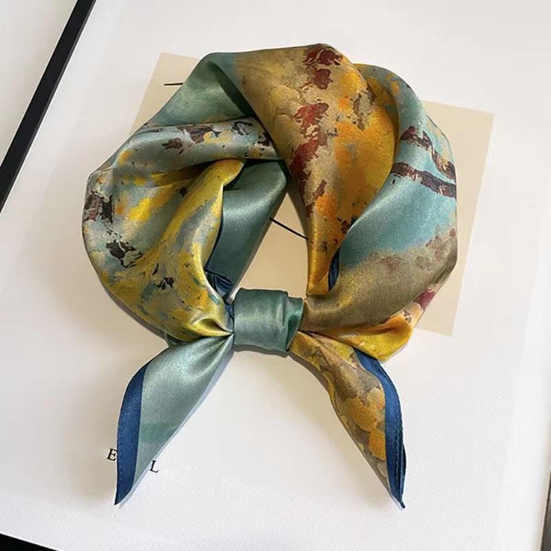 Scarf Silk Bandana Women Square Scarves Wrap Kerchief Spring Fashion Luxury High Quality Headband Hijab Shawls