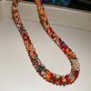 Colored Glass Bead Vintage Ethnic Glass Necklace Neck Jewelry Retro Lovers Choker  Holiday