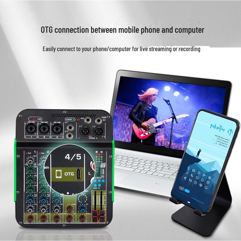 5-Channel Mixer with 99 DSP Digital Effects, Perfect for KTV Recording Studio Reverberation.