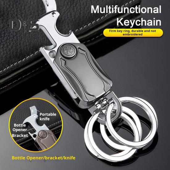 Сверхпрочный многофункциональный брелок с карабином, открывалка для бутылок, нож-спиннер, держатель для мобильного телефона из цинкового сплава