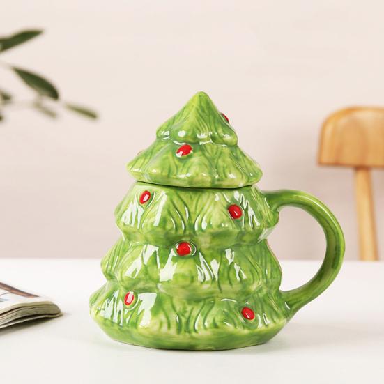 Керамическая чашка для молока, милая новогодняя елка на Хэллоуин, многоразовая кружка для напитков, многофункциональная, для кофе и чая, горячая