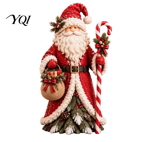 Christmas Witch Collectibles Santa Claus/Snowman/Witch Figurine with Tree Skirt Design, Table Centerpiece Decorative Figurines for Mantel Christmas,