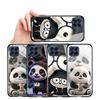 For Samsung A15 A35 A55 A73 S24 Xiaomi 13T 12T 11T Redmi Note 13 12 11 Pro 12S iPhone Cute Panda Design Shockproof Glossy Tempered Glass Phone Case