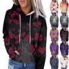Women's Fashion Casual Long Sleeve Halloween Printed Hooded Sweatshirt
