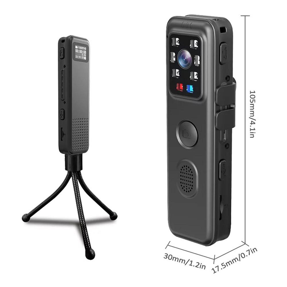 1080P WiFi Body Camera with Audio and Video Recording Wearable Body Cam Mini Camcorder with Red