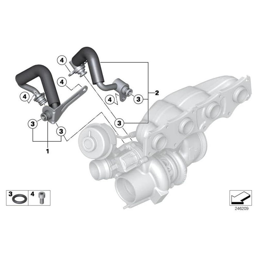 2x Турбоохладитель Шланг Трубка Для BMW 1 2 3 4 5 Серии X1 X3 X4 X5 Z4 2.0L N20 B20