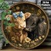 3D металлическое настенное искусство 'Корова', Забавный дизайн с петлей, Алюминиевый знак в стиле фермерского дома для декора гостиной, кухни, спальни