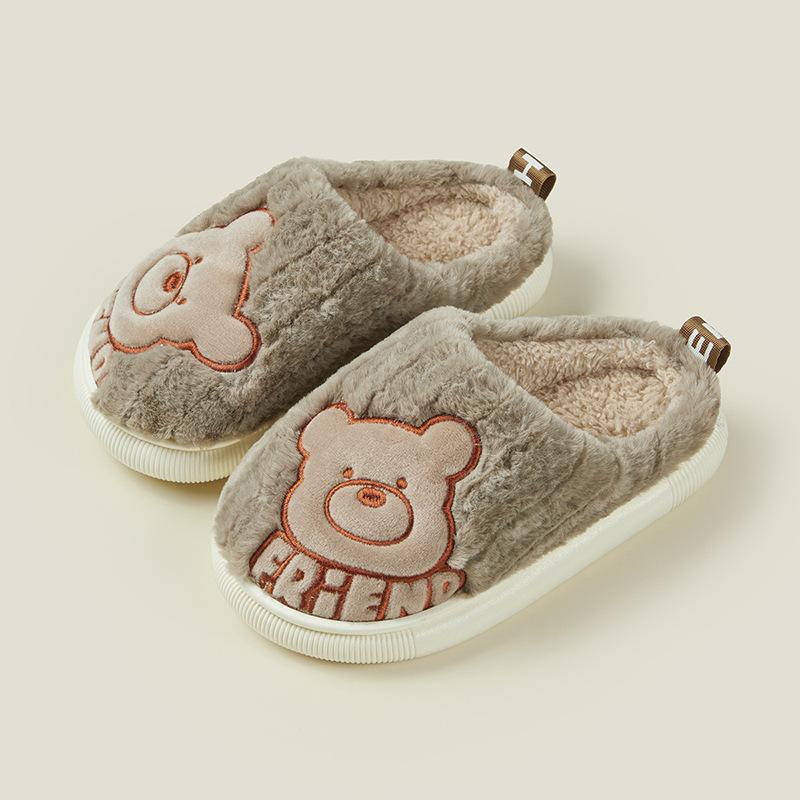Детские хлопковые тапочки для девочек, обувь для родителей и детей, теплые, нескользящие, милые, для больших детей, детские тапочки для мужчин