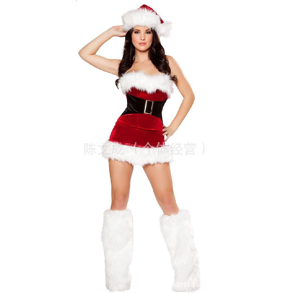 One-shoulder Christmas outfit Christmas performance costumes Christmas bar party costume, game-themed outfit, evening gown