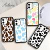 Cow Print Multicolor Phone Case for iPhone 11 12 13 14 Pro Max Mini X XR XS SE 2020 6S 7 8 Plus Samsung Galaxy S21 S22 Shell