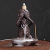 62KD Waterfalls Effect Ceramics Skull Backflow Incenses Burners Home Decorative Craft for Meditations and Home Ambiances