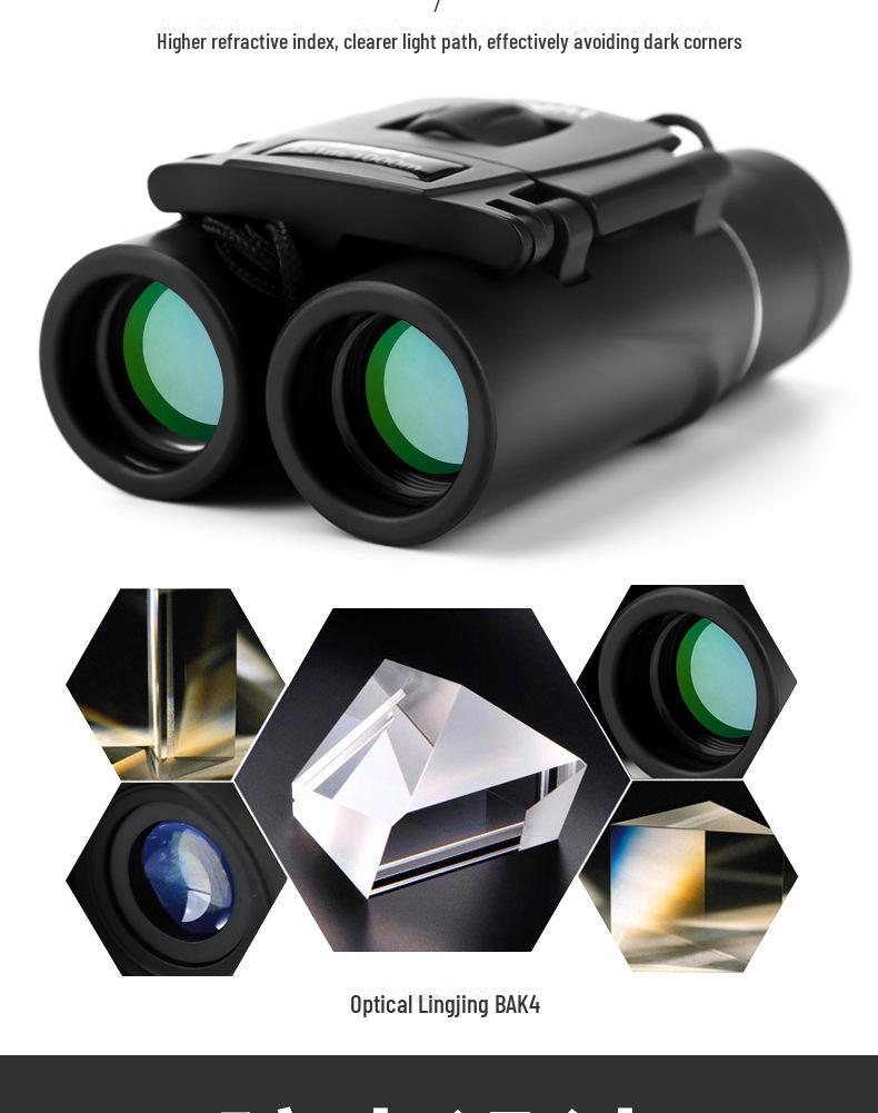 40x22 HD мощный портативный бинокль ночного видения для слабого освещения для походов и кемпинга на открытом воздухе