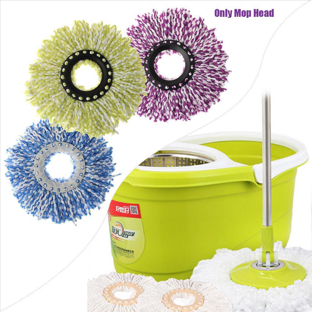 Kitchen Supplies Replacement 360° Rotating Cleaning Pad Floor Cleaner Microfiber Brush Mop Head
