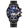 Men's Watch with Stainless Steel Band Calendar Function Luminous Hands Sport Design Wristwatch