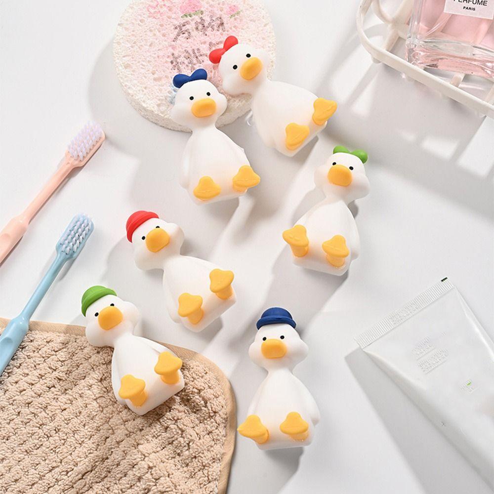 Three Dimensional Duck Toothbrush Holder Perforation Free Suction Cup Storage Hook Children