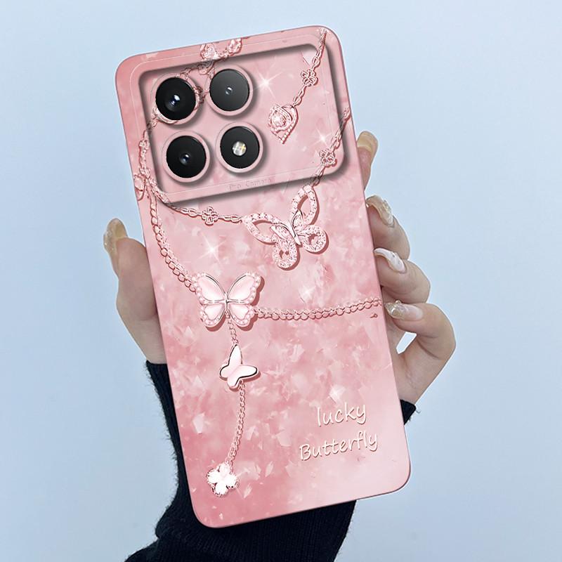 Для Xiaomi Poco X6 Pro 5G Чехол Poco X6Pro Задняя крышка Модный Минимализм Цветочный Мягкий Жидкий Силиконовый Чехол Для PocoX6 Pro Fundas