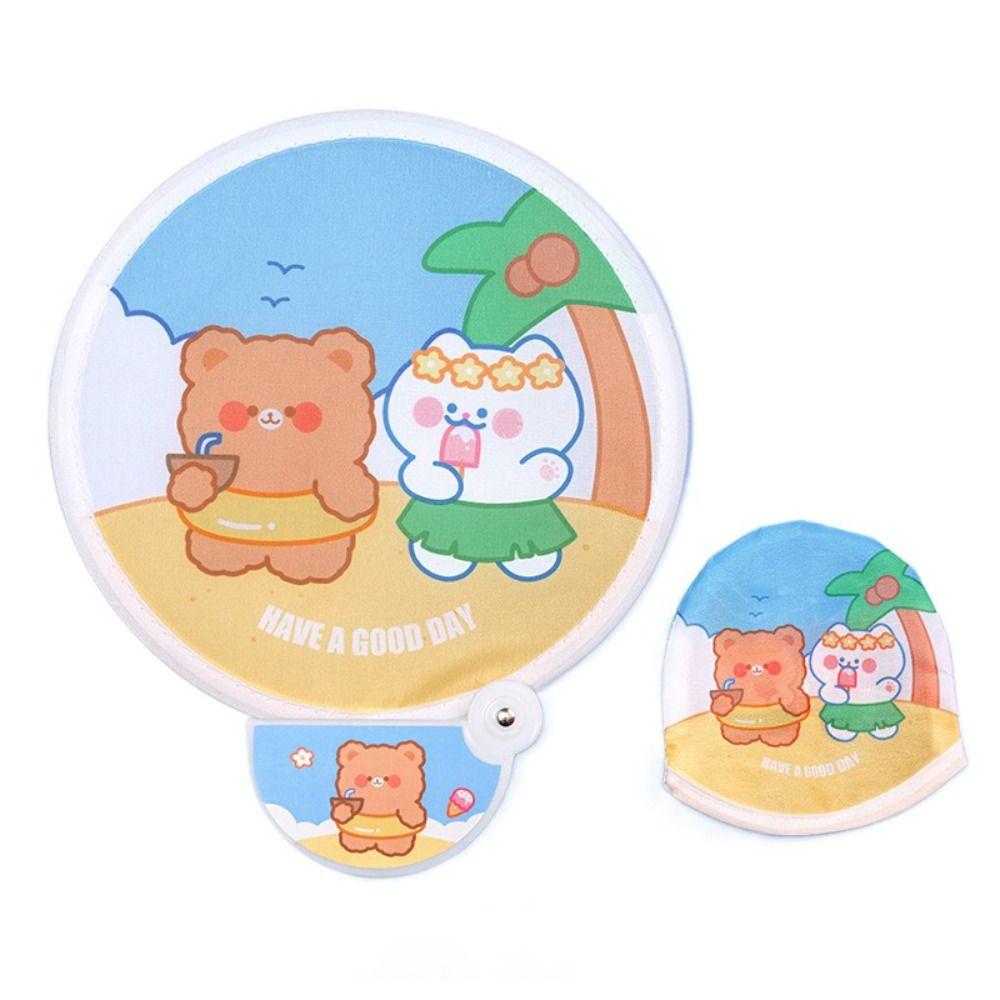 Мини круглый веер мультяшный карманный веер милый складной веер