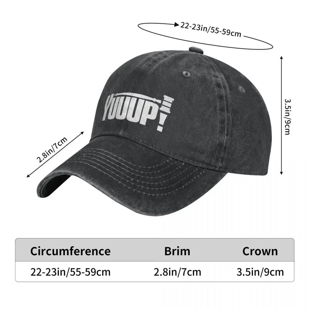 Yuuup popular auctioneer saying with auction hammer Baseball Cap Fishing Hat Custom Cap Fashion Cap For Men WomenS