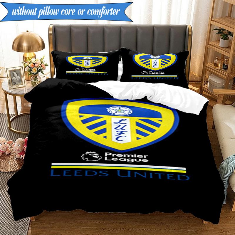 3PCS Fc Crest Design Printed Soft Bedding Set,Including 1pc Duvet Cover And 2pcs Pillowcases Perfect for Bedroom, Dormitory, Fan gift