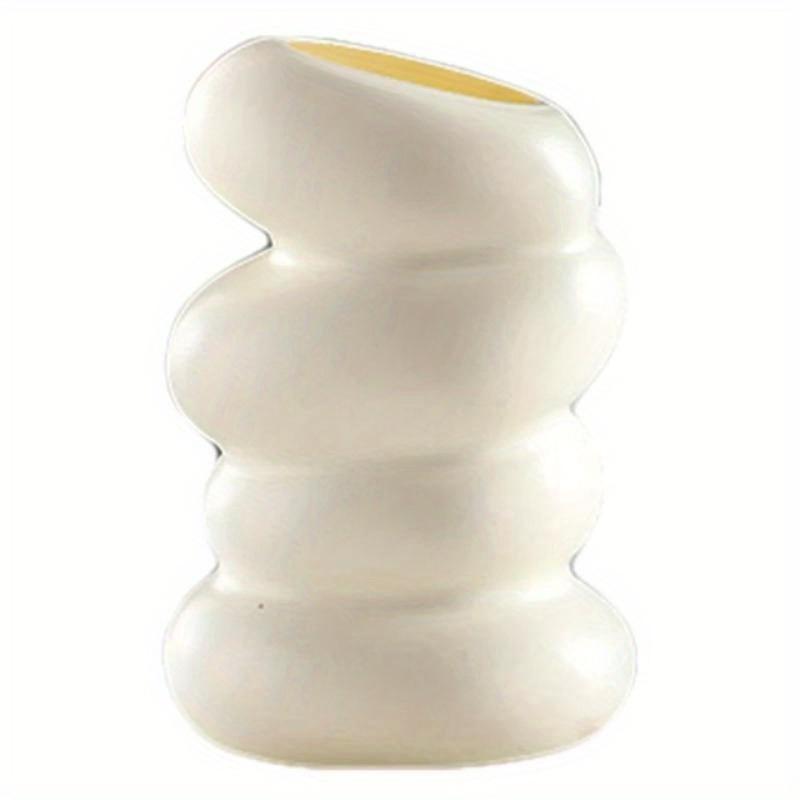 1PC Plastic Spiral White Vase Nordic Creative Flower Arrangement Container For Kitchen Living Bedroom Home Decoration Ornament