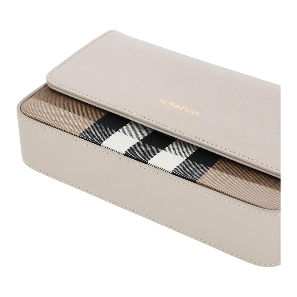 Burberry Letter Logo Adjustable Shoulder Strap Calfskin Shoulder Bag Women shoulder bag Beige 81053761