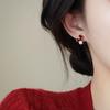 Серьги из натурального пресноводного жемчуга, серьги с красным жемчугом, осенне-зимнее ощущение высокого класса, новогодние серьги