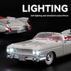 1/24 Ретро-лимузин Cadillac Big Rocket, Модель автомобиля из сплава, Лучшая коллекция для энтузиастов моделей автомобилей, Подарок на Хэллоуин