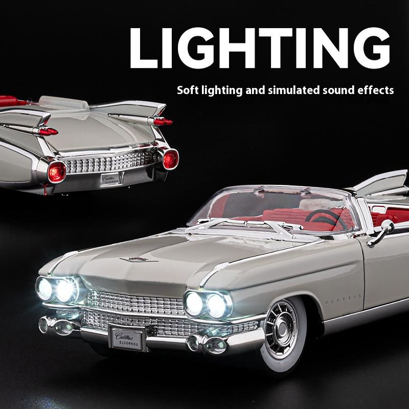 1/24 Ретро-лимузин Cadillac Big Rocket, Модель автомобиля из сплава, Лучшая коллекция для энтузиастов моделей автомобилей, Подарок на Хэллоуин