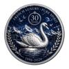 Памятная монета 30-летия с изображением двух лебедей на воде со снежинками и юбилейной надписью Французская роскошь Чистый дух Коллекционная