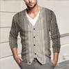 Мужская повседневная однобортная модная куртка-кардиган с длинными рукавами на пуговицах