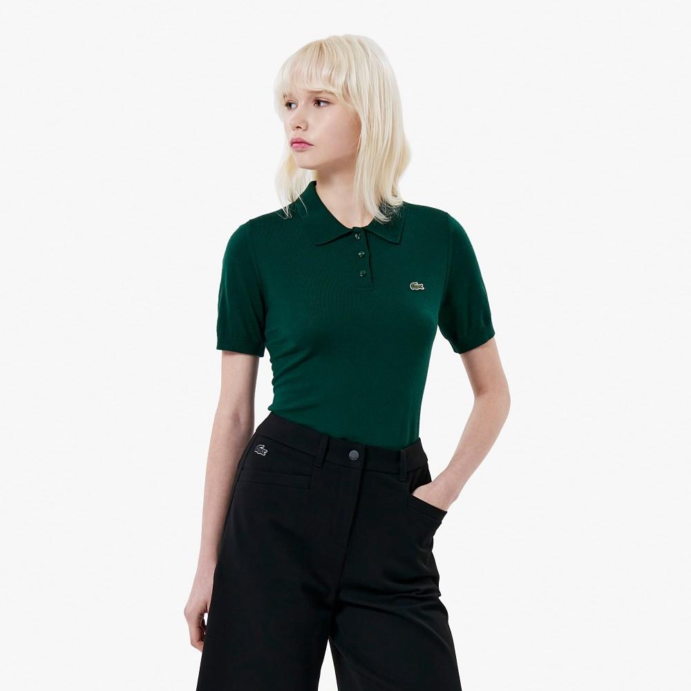 Lacoste Женский мягкий шерстяной короткий свитер-поло PF525E-55N132