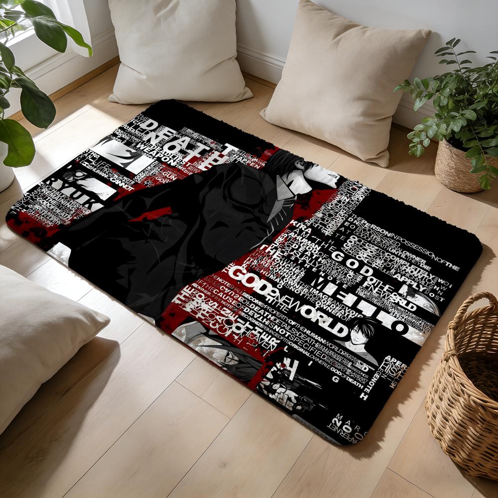 DEATH NOTE Anime Floor Mat Soft Flannel Absorbent Mat Non-Slip Rug Home Bedroom Bathroom