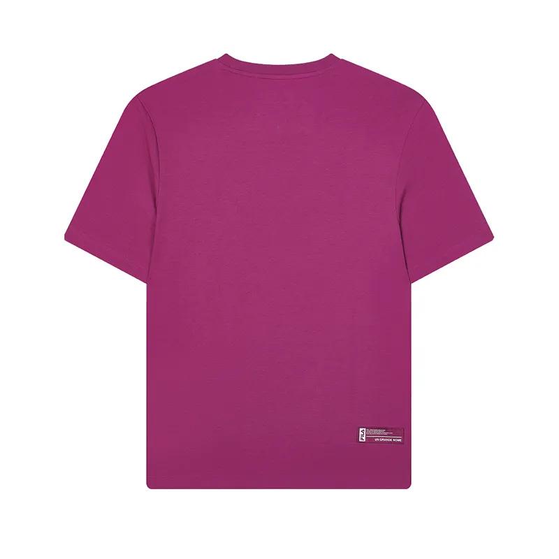 FILA T-Shirts Men's Rosy Red Crew Neck Thin Straight Fit (Unisex) T-Shirts F11M429114F WI