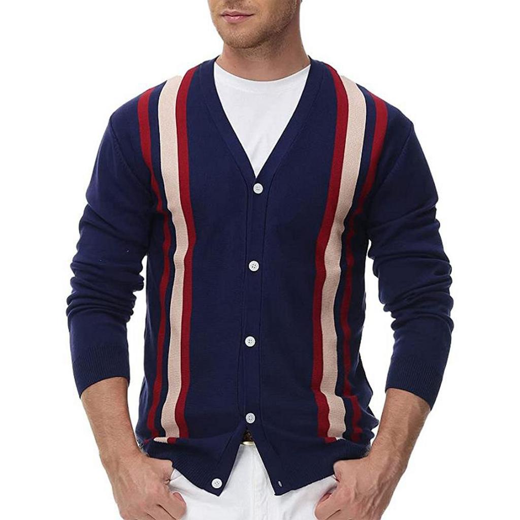 Spring And Men's Long Sleeve Sweater Striped Business Sweater